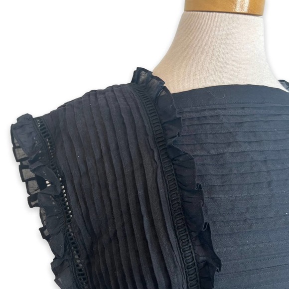 SIR The Label Ciel Lace Up Back Pleated Crop Top Black - Picture 5 of 9